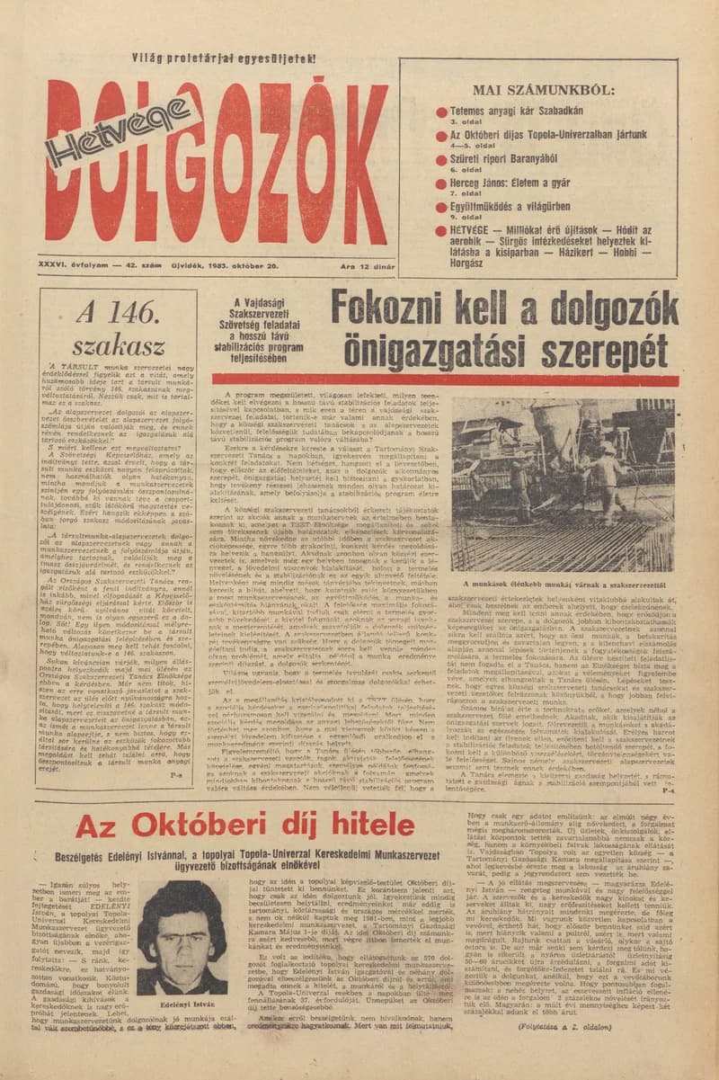 Dolgozók, 37. évf. 1983. október 20. 42. sz.
