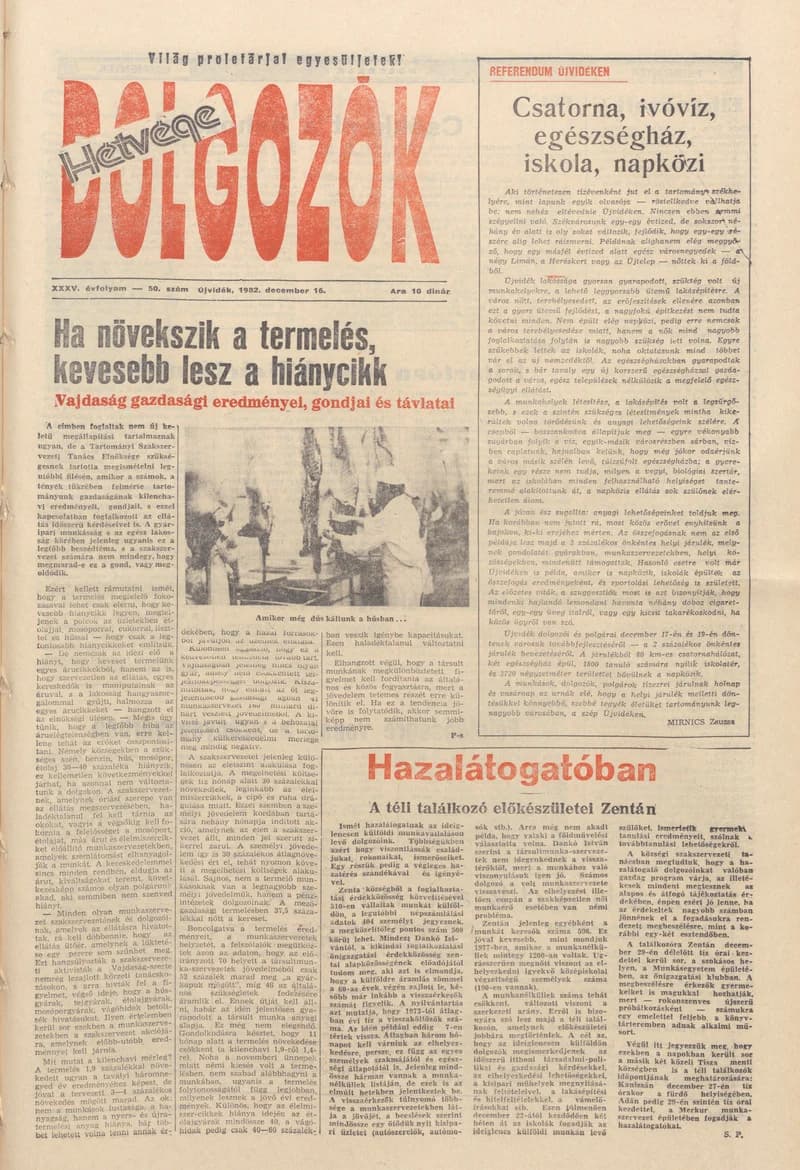 Dolgozók, 36. évf. 1982. december 16. 50. sz.