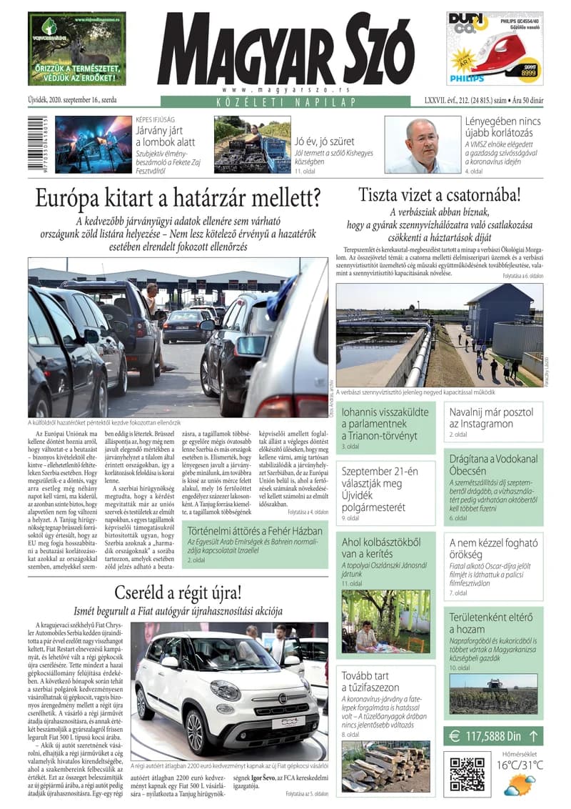 Magyar Szó, 77. évf. 2020. szeptember 16. 212. sz. 1–16. oldal