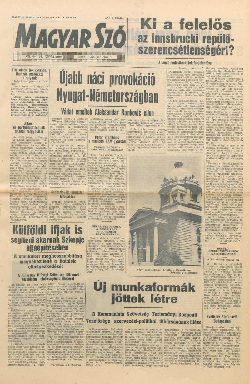 Magyar Szó, 21. évf. 1964. március 3. 62. sz. 1–16. oldal