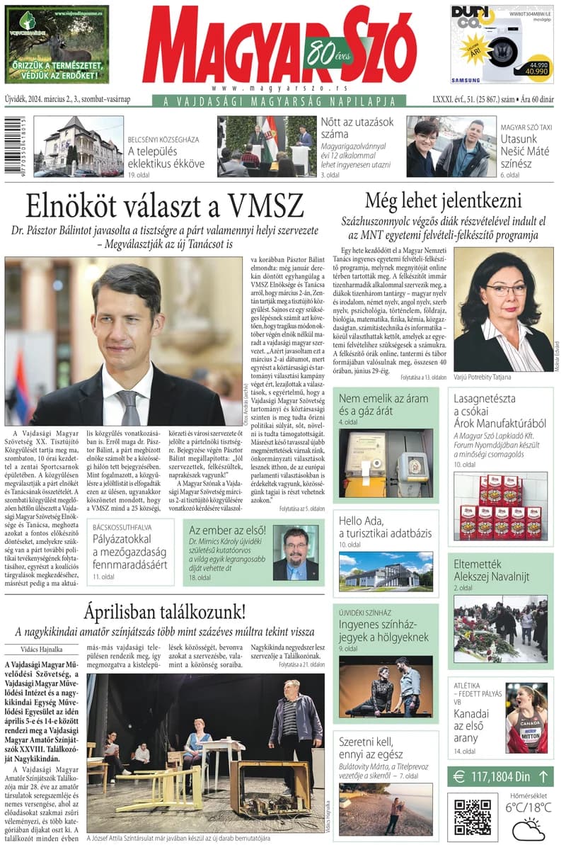 Magyar Szó, 81. évf. 2024. március 2. – 3. 51. sz. 1–32. oldal