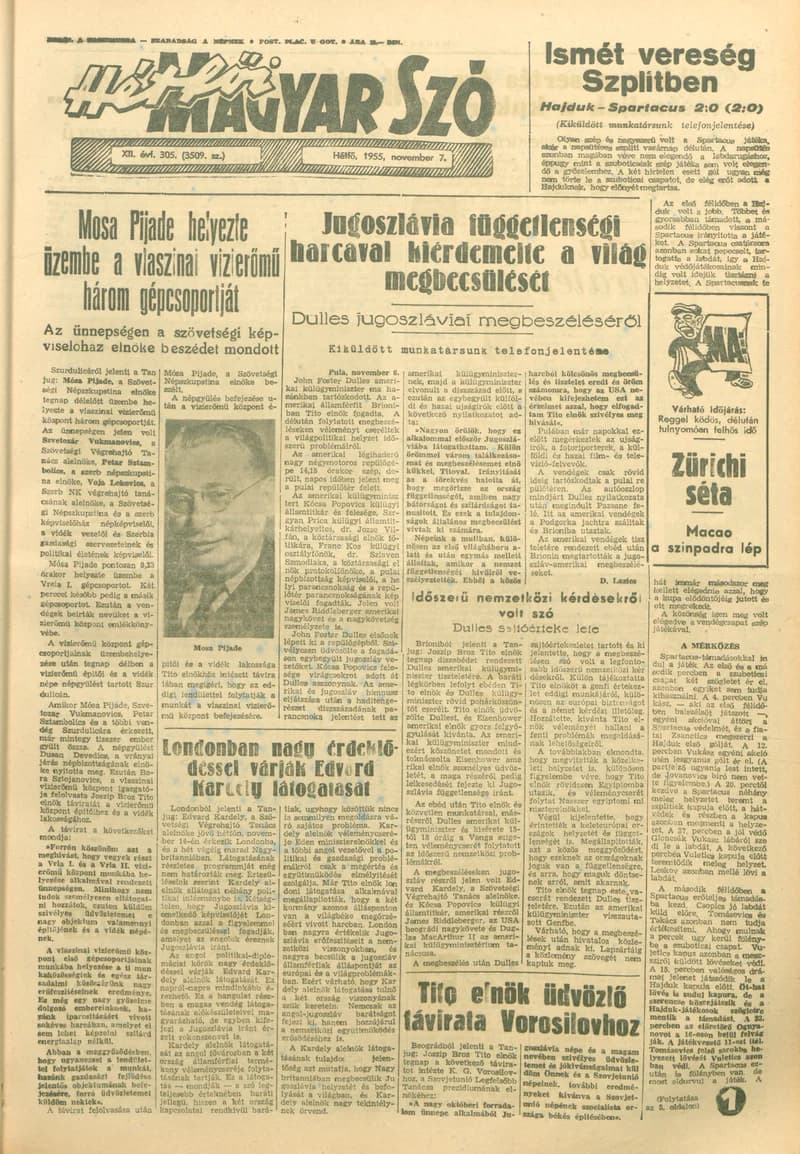 Magyar Szó, 12. évf. 1955. november 7. 305. sz. 1–6. oldal