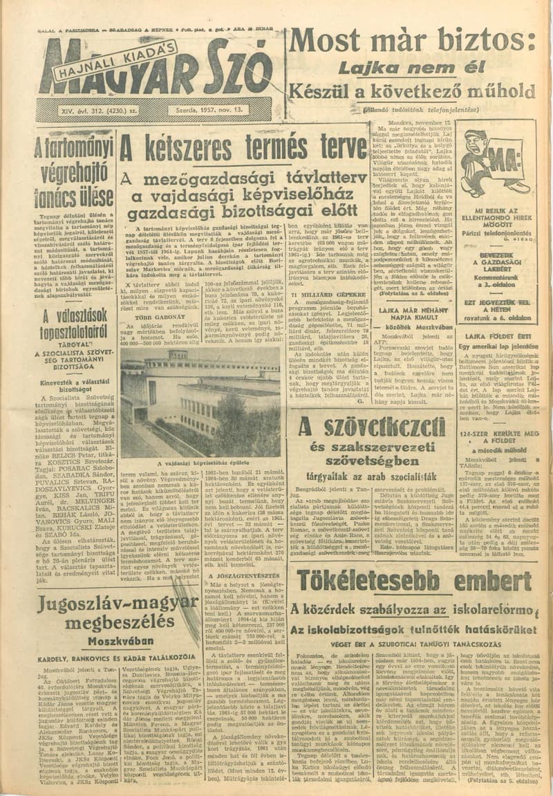 Magyar Szó, 14. évf. 1957. november 13. 312. sz. 1–14. oldal