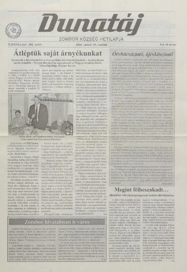 Dunatáj, 10. évf. 2008. január 16. 458. sz.