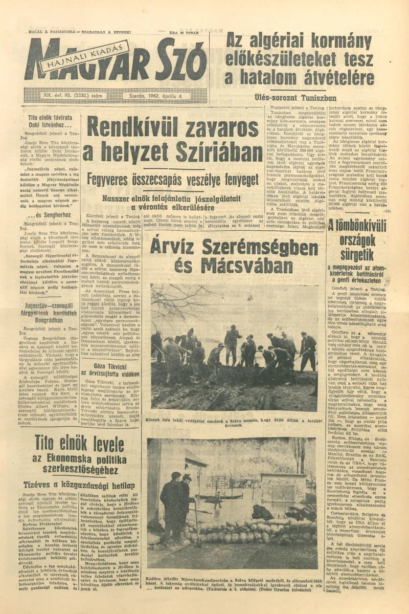 Magyar Szó, 19. évf. 1962. április 4. 92. sz. 1–14. oldal