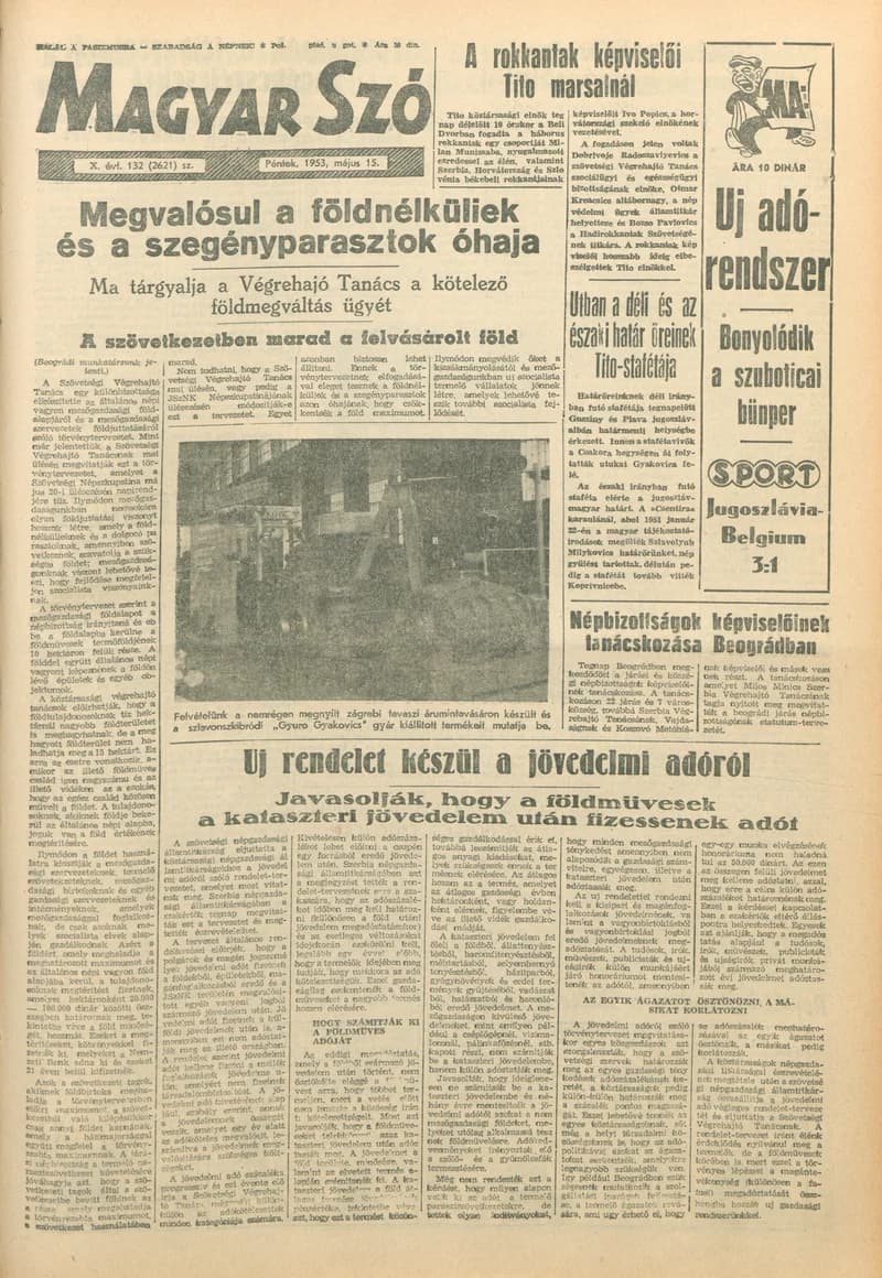 Magyar Szó, 10. évf. 1953. május 15. 132. sz. 1–12. oldal