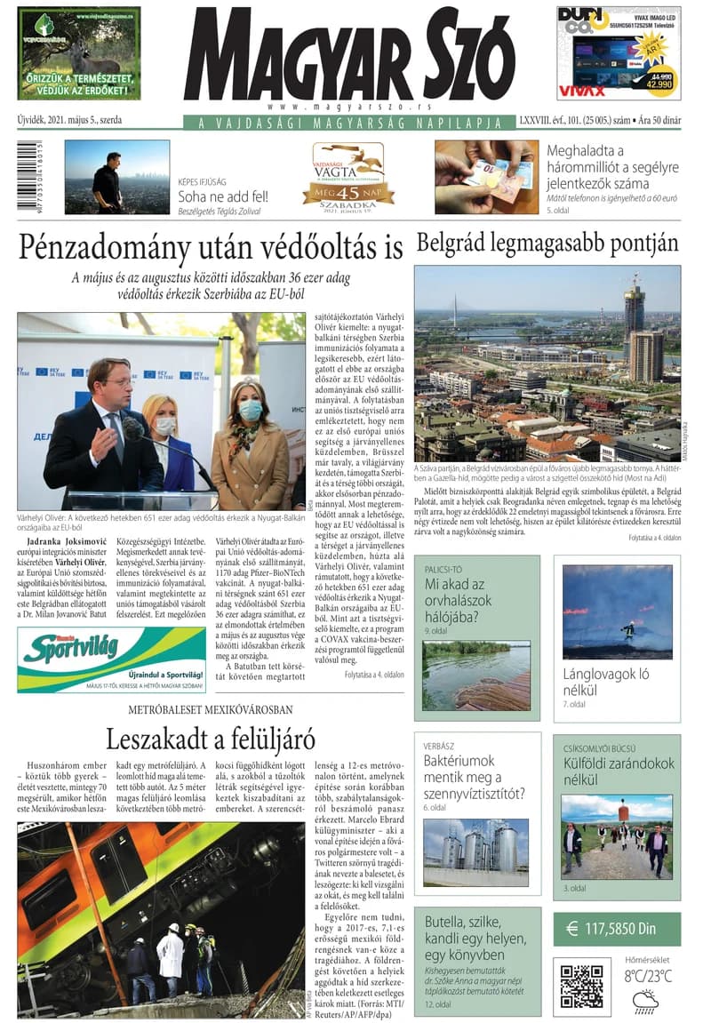 Magyar Szó, 78. évf. 2021. május 5. 101. sz. 1–16. oldal