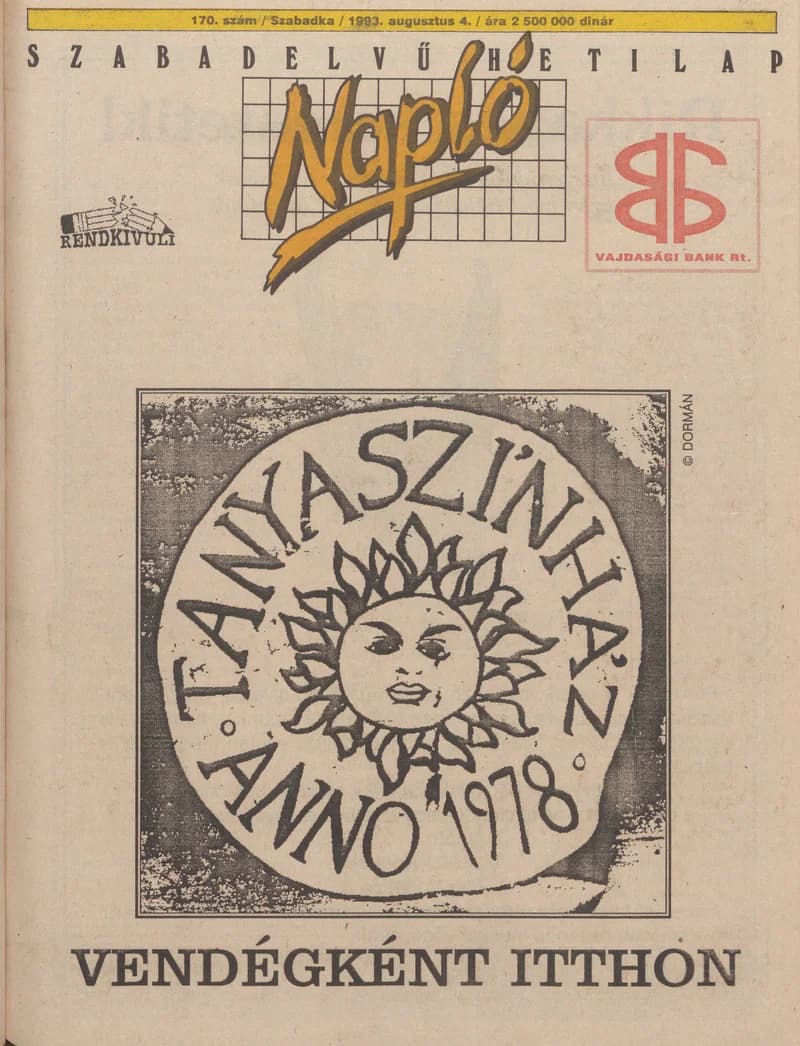 Napló - Szabadelvű hetilap, 4. évf. 1993. augusztus 4. 170. sz.