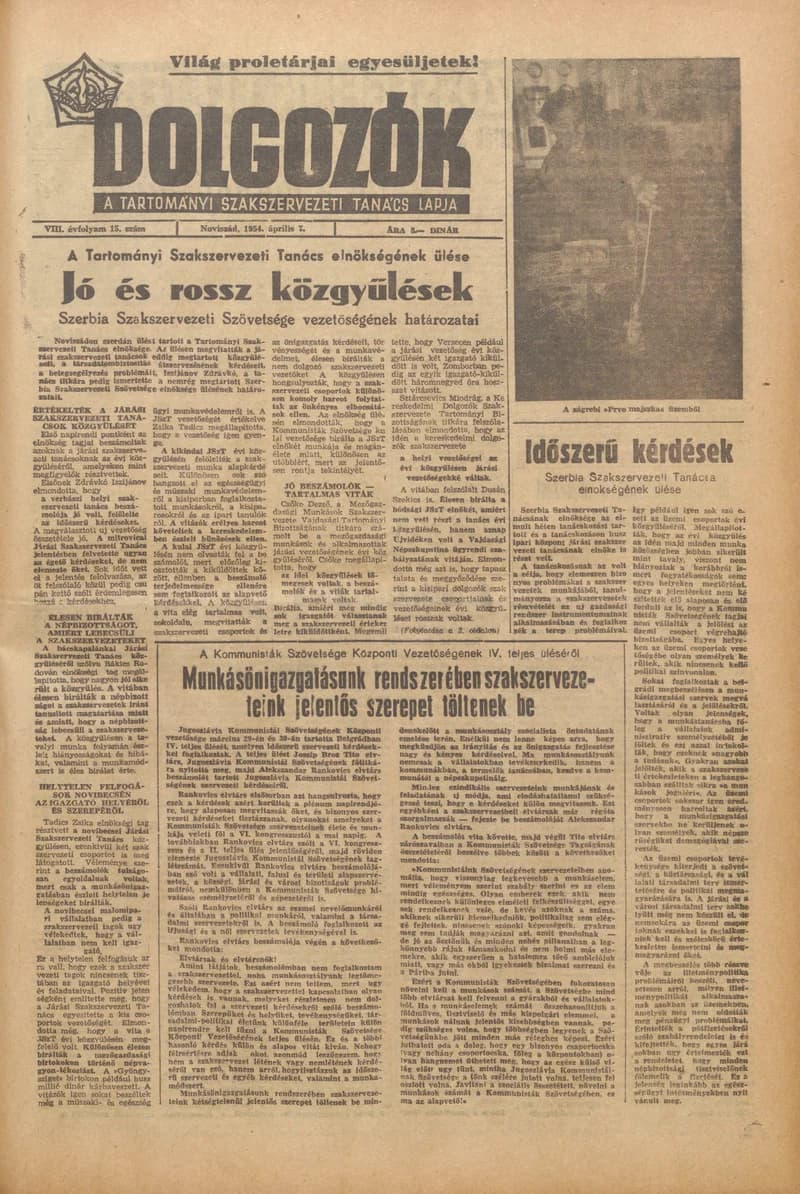 Dolgozók, 8. évf. 1954. április 7. 15. sz.