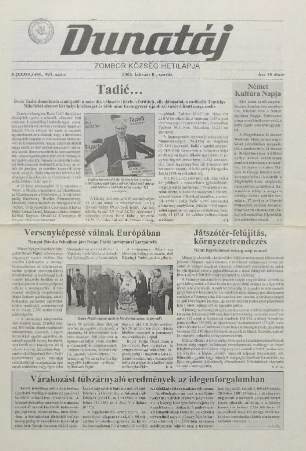 Dunatáj, 10. évf. 2008. február 6. 461. sz.