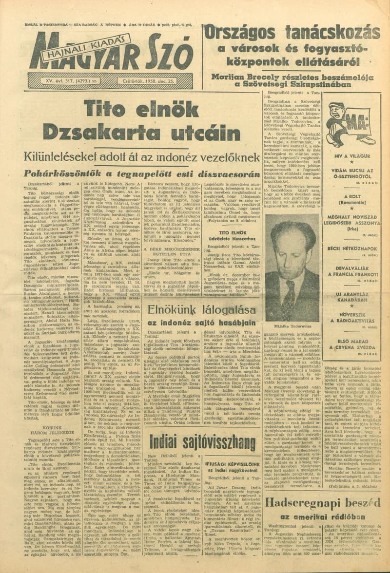 Magyar Szó, 15. évf. 1958. december 25. 317. sz. 1–14. oldal