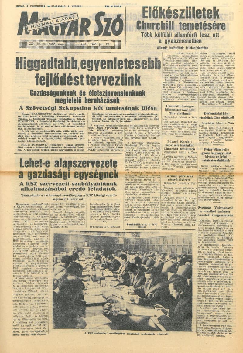Magyar Szó, 22. évf. 1965. január 26. 24. sz. 1–16. oldal