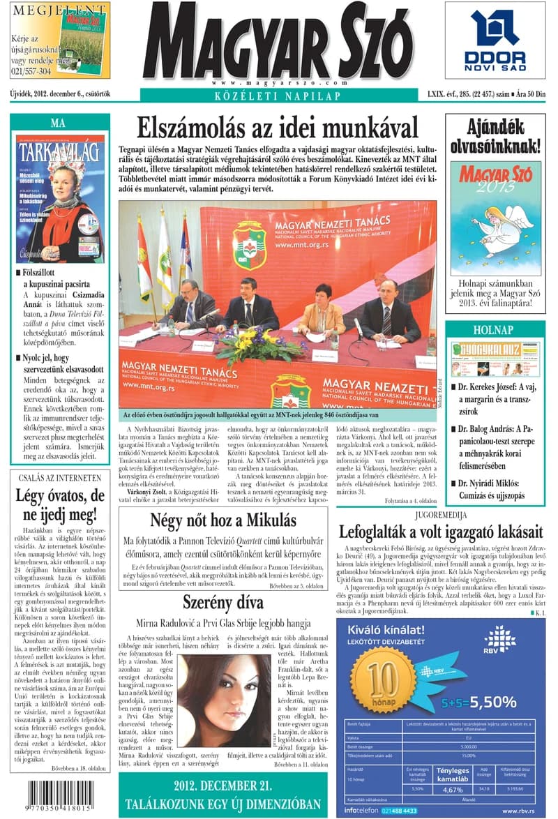 Magyar Szó, 69. évf. 2012. december 6. 285. sz. 1–20. oldal