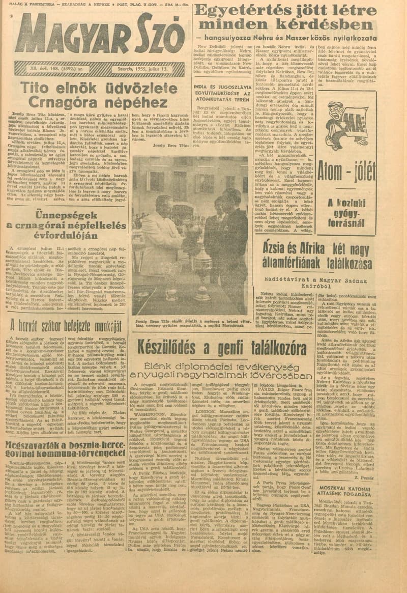 Magyar Szó, 12. évf. 1955. július 13. 188. sz. 1–8. oldal