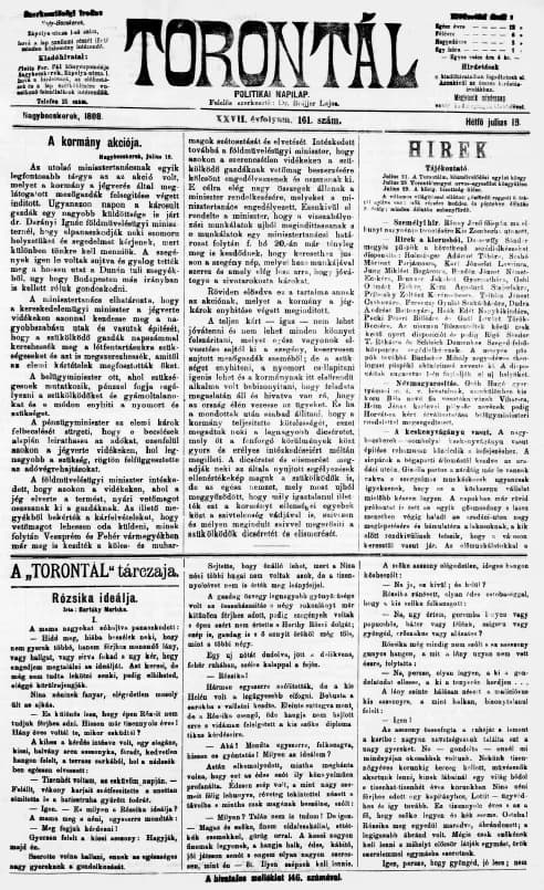 Torontál, 27. évf. 1898. július 18. 161. sz.