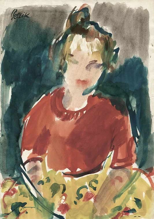 Piros ruhás kislány