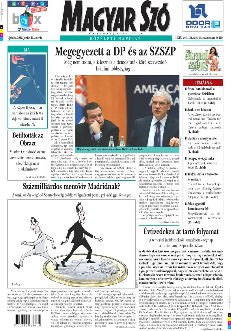 Magyar Szó, 69. évf. 2012. június 13. 134. sz. 1–20. oldal