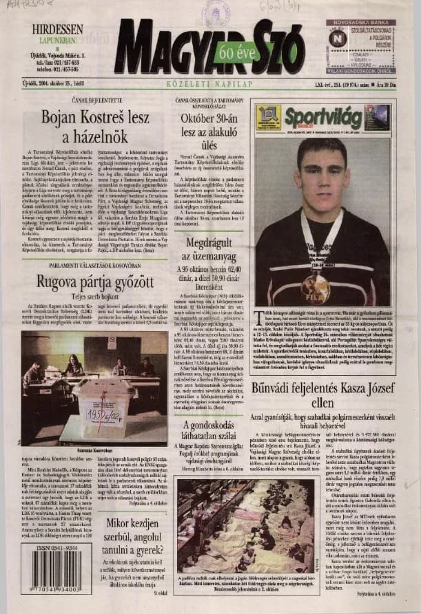 Magyar Szó, 61. évf. 2004. október 25. 251. sz. 1–12. oldal
