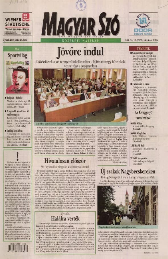 Magyar Szó, 65. évf. 2008. június 23. 142. sz. 1–16. oldal