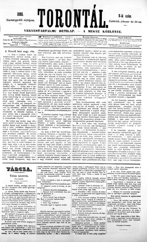 Torontál, 14. évf. 1885. február 19. 8. sz.