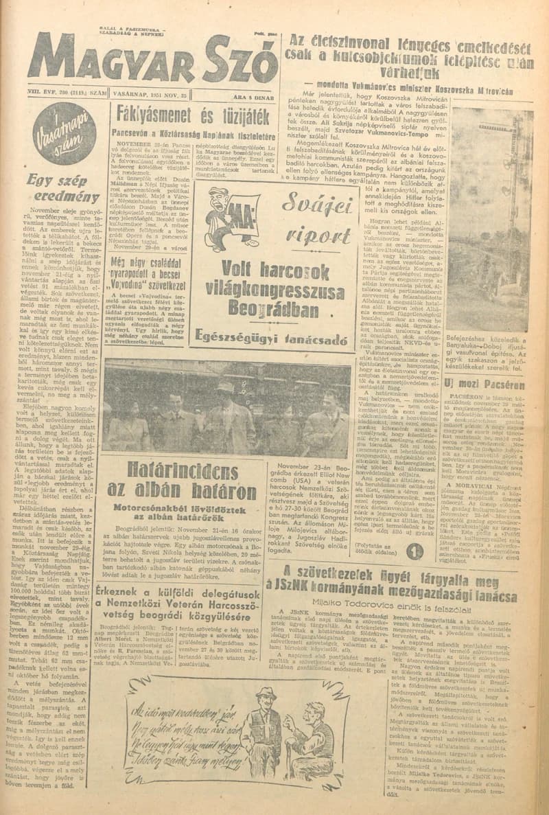Magyar Szó, 8. évf. 1951. november 25. 280. sz. 1–8. oldal