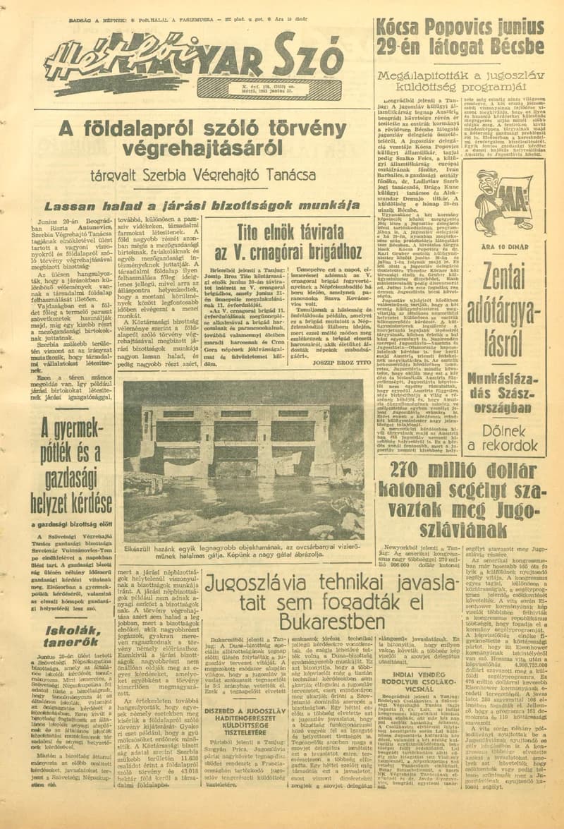 Magyar Szó, 10. évf. 1953. június 22. 170. sz. 1–8. oldal
