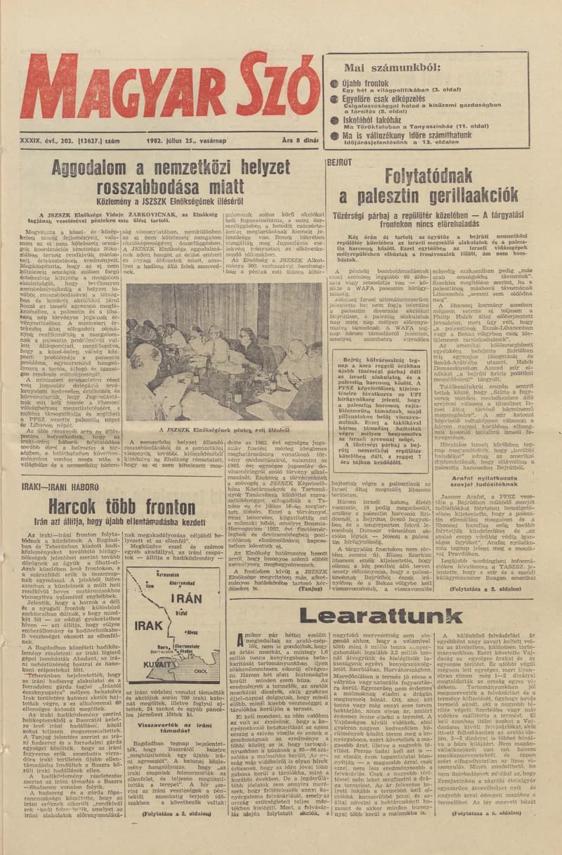 Magyar Szó, 39. évf. 1982. július 25. 202. sz. 1–28. oldal