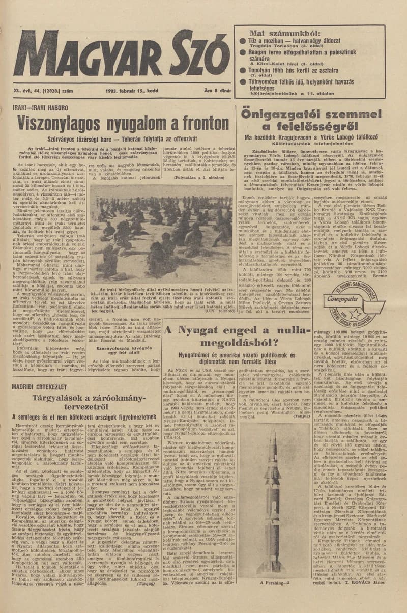 Magyar Szó, 40. évf. 1983. február 15. 44. sz. 1–20. oldal