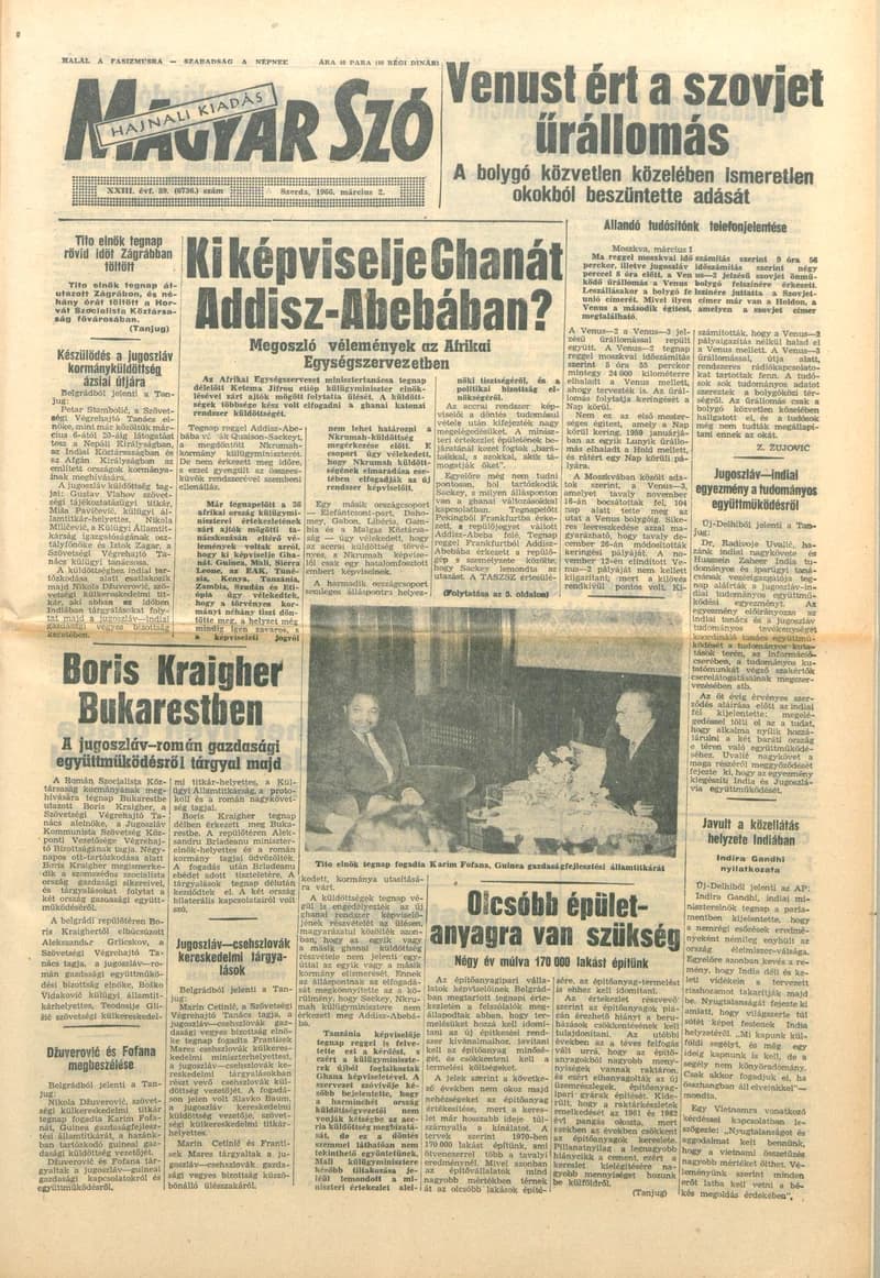 Magyar Szó, 23. évf. 1966. március 2. 59. sz.