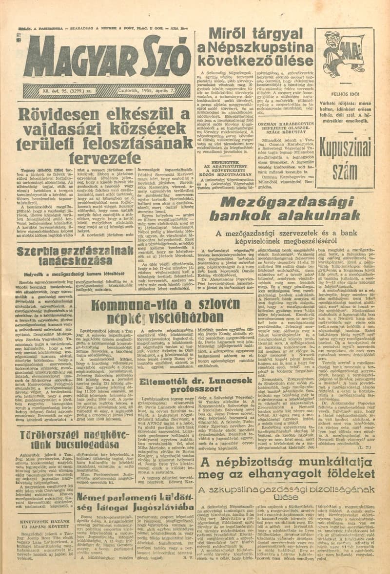 Magyar Szó, 12. évf. 1955. április 7. 95. sz. 1–8. oldal