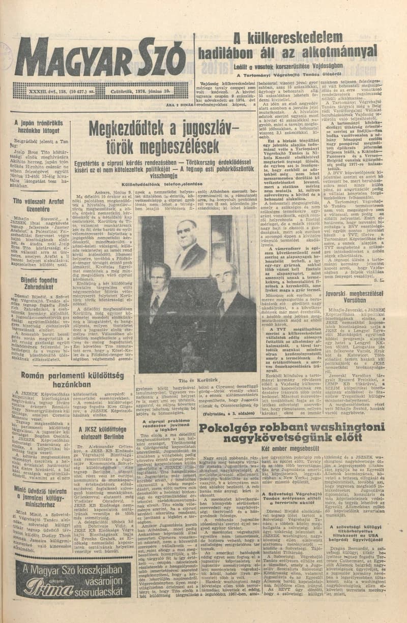 Magyar Szó, 33. évf. 1976. június 10. 158. sz. 1–20. oldal