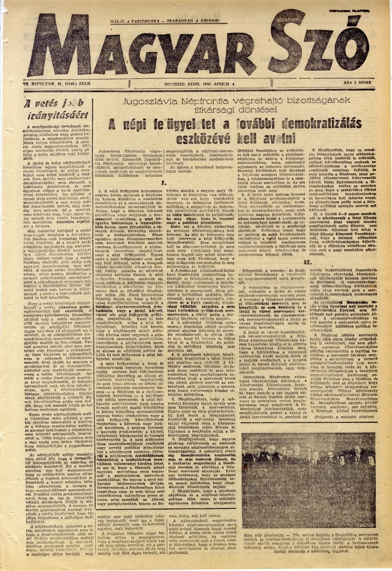 Magyar Szó, 7. évf. 1950. április 4. 81. sz. 1–4. oldal