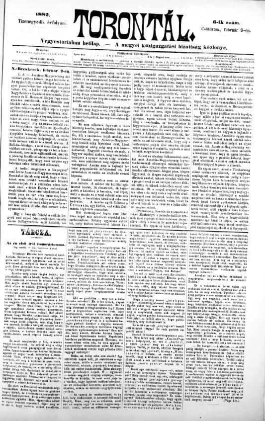 Torontál, 11. évf. 1882. február 9. 6. sz.