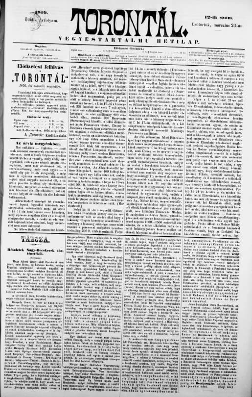 Torontál, 5. évf. 1876. március 23. 12. sz.