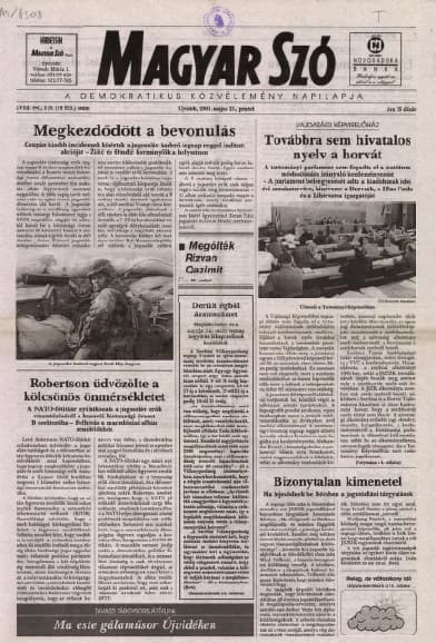 Magyar Szó, 58. évf. 2001. május 25. 119. sz. 1–16. oldal