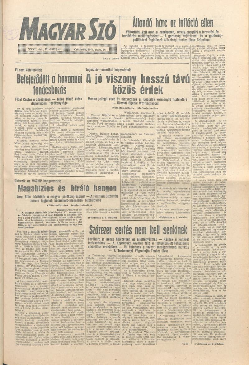 Magyar Szó, 32. évf. 1975. március 20. 77. sz.