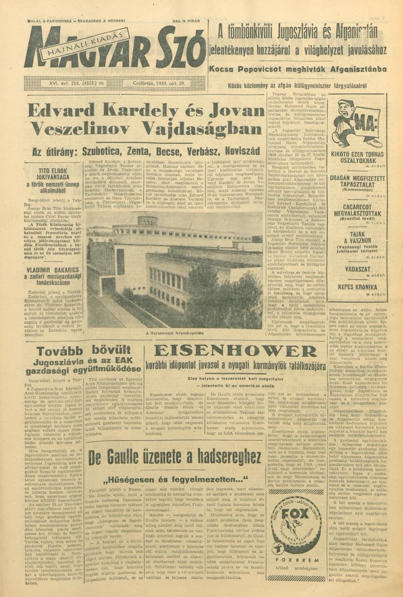 Magyar Szó, 16. évf. 1959. október 29. 255. sz. 1–22. oldal