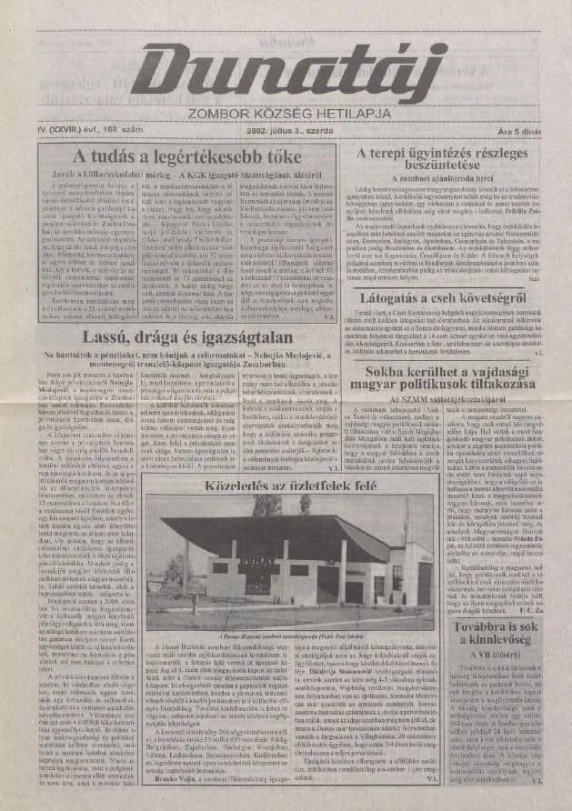 Dunatáj, 4. évf. 2002. július 3. 169. sz.