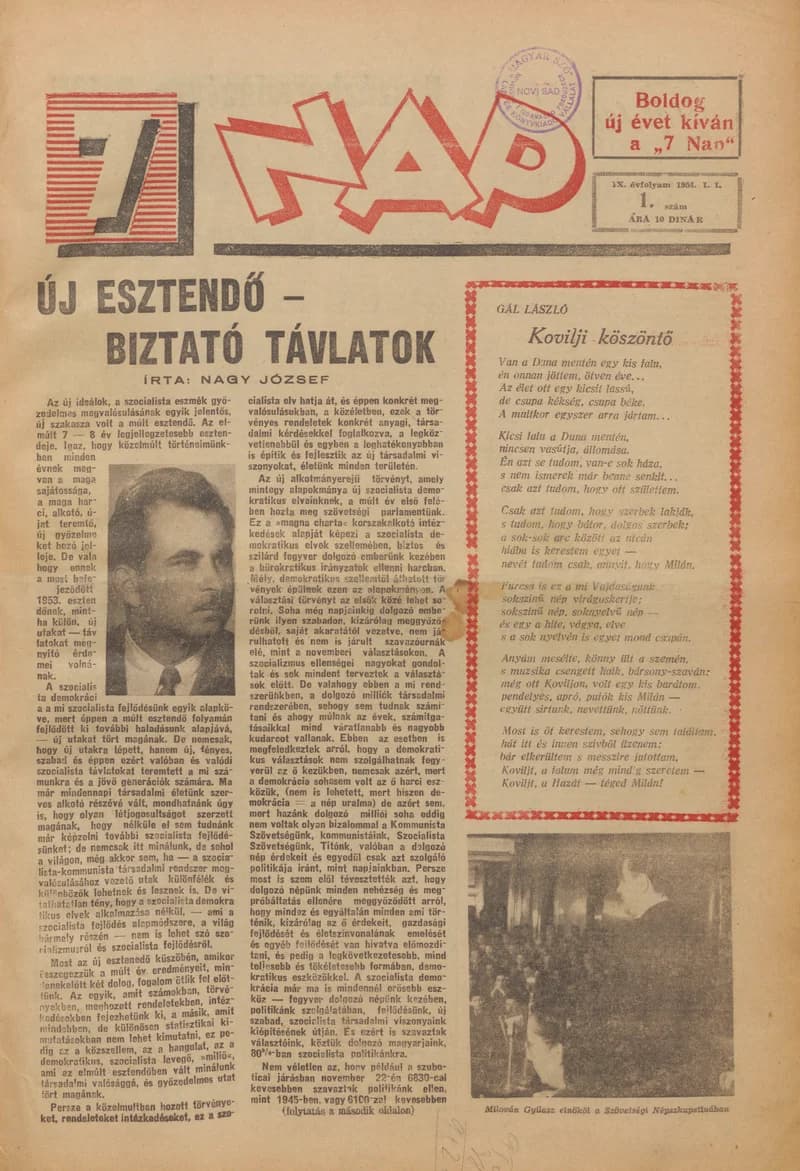7 Nap, 9. évf. 1954. január 1. 1. sz. 1–18. oldal