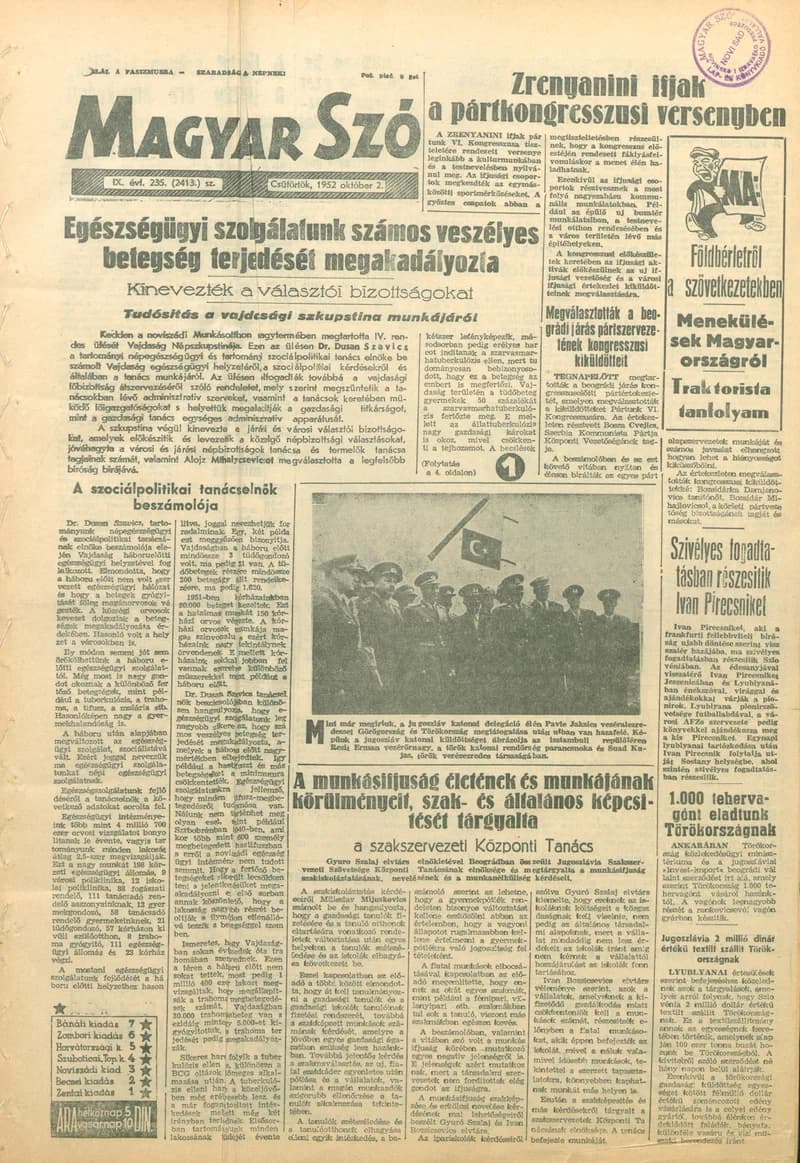 Magyar Szó, 9. évf. 1952. október 2. 235. sz. 1–10. oldal