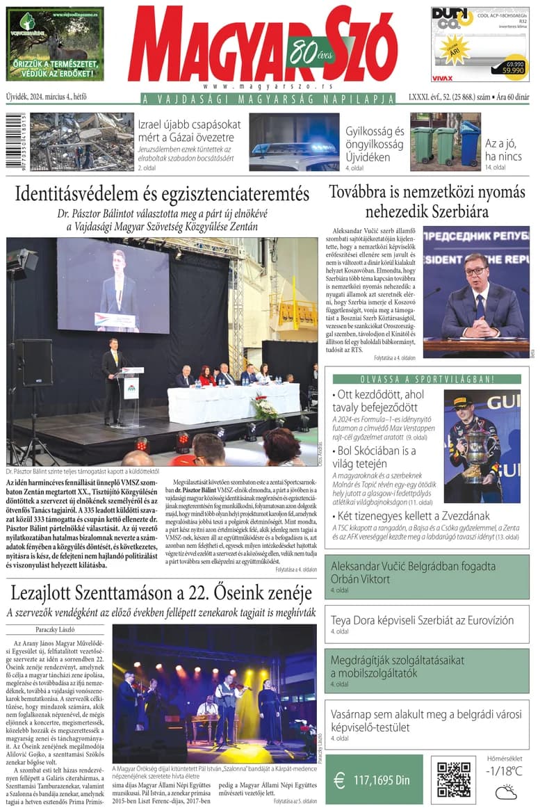 Magyar Szó, 81. évf. 2024. március 4. 52. sz. 1–16. oldal