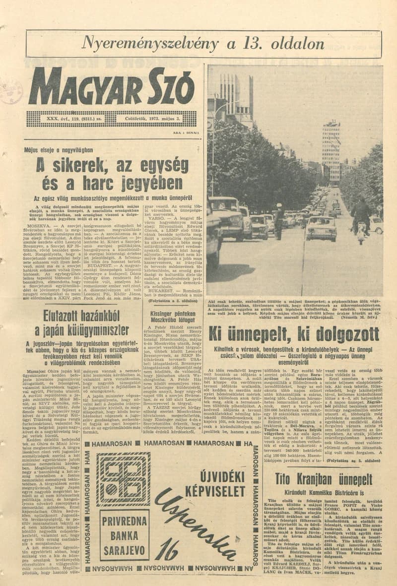 Magyar Szó, 30. évf. 1973. május 3. 119. sz. 1–16. oldal