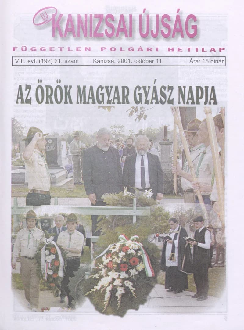 Új Kanizsai Újság, 8. évf. 2001. október 11. 21. sz.