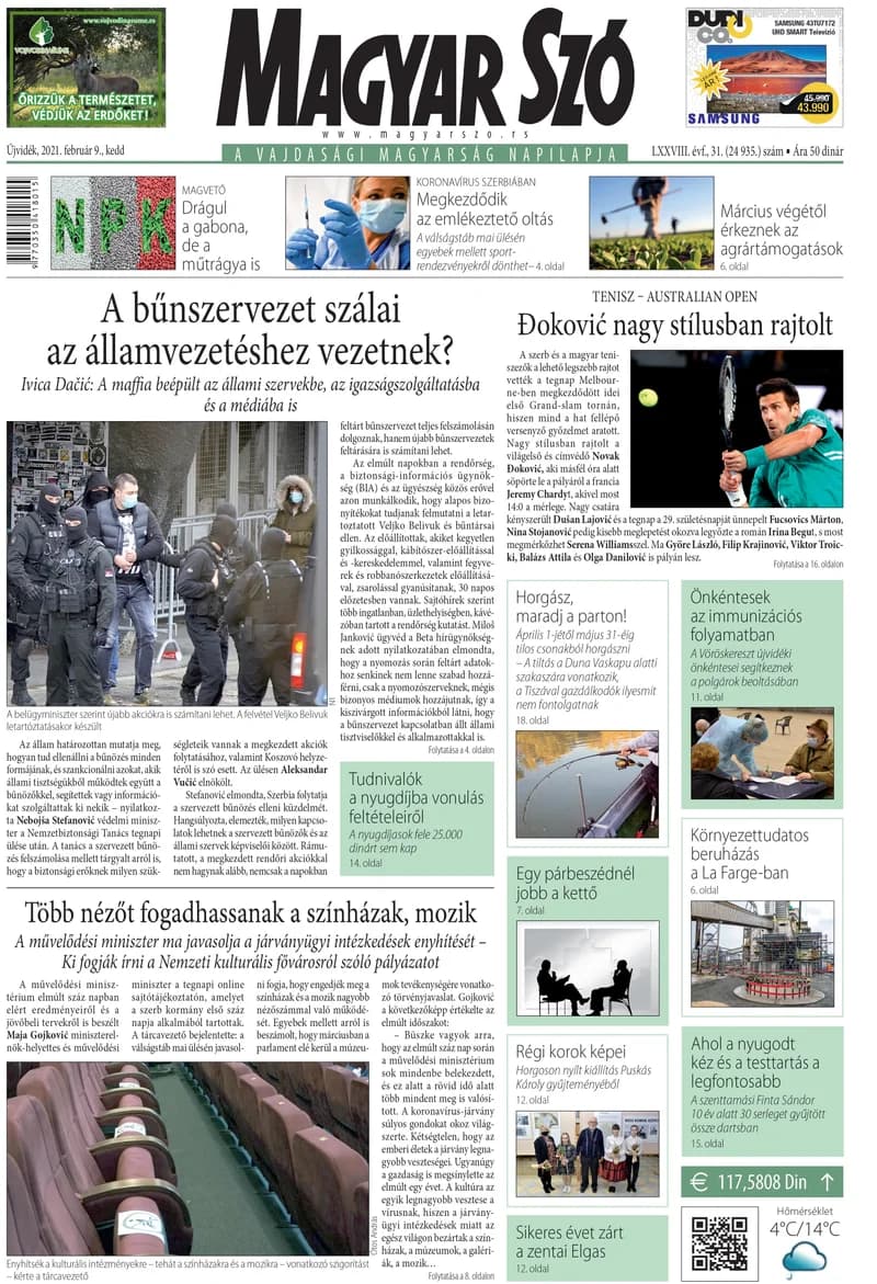 Magyar Szó, 78. évf. 2021. február 9. 31. sz. 1–20. oldal