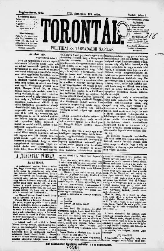 Torontál, 21. évf. 1892. július 1. 129. sz.
