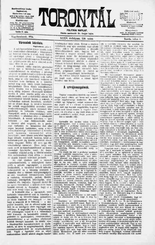 Torontál, 35. évf. 1906. július 4. 150. sz.