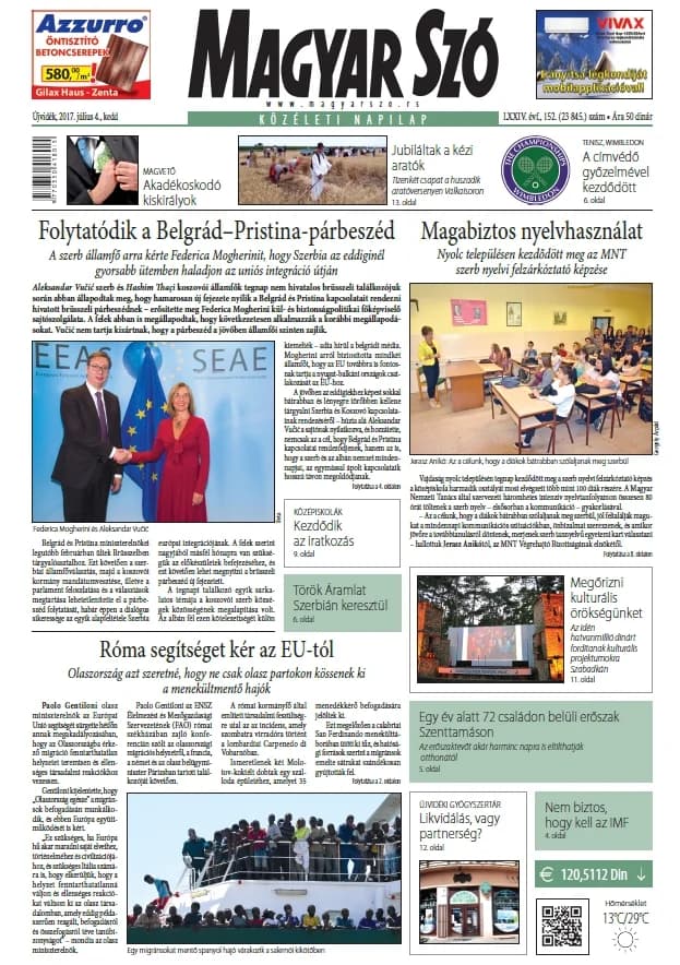 Magyar Szó, 74. évf. 2017. július 4. 152. sz. 1–20. oldal