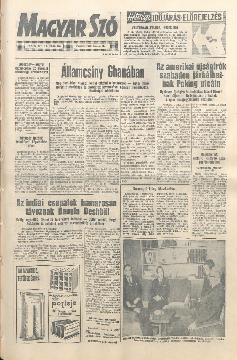 Magyar Szó, 29. évf. 1972. január 14. 12. sz. 1–12. oldal