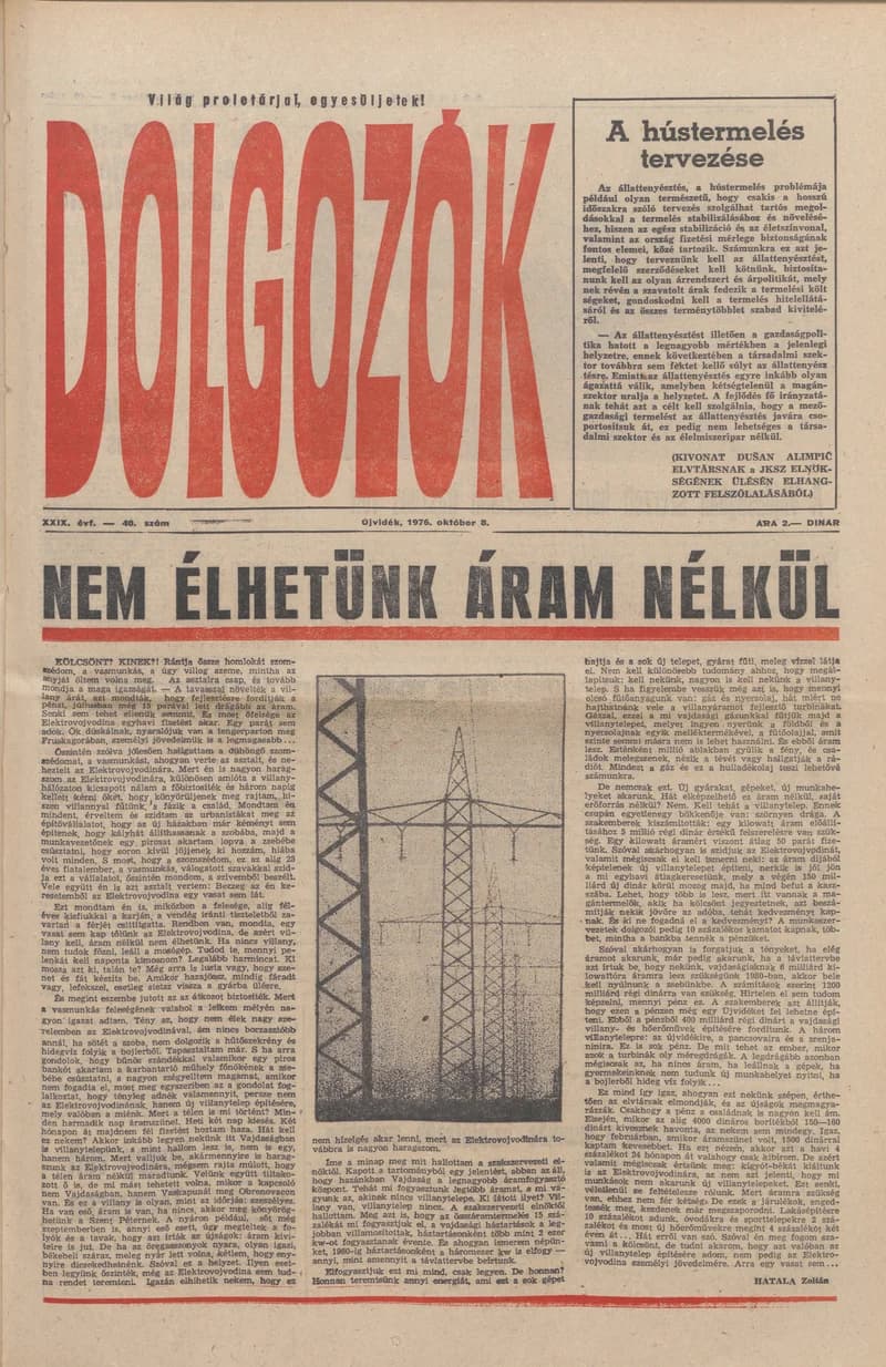 Dolgozók, 30. évf. 1976. október 8. 40. sz.
