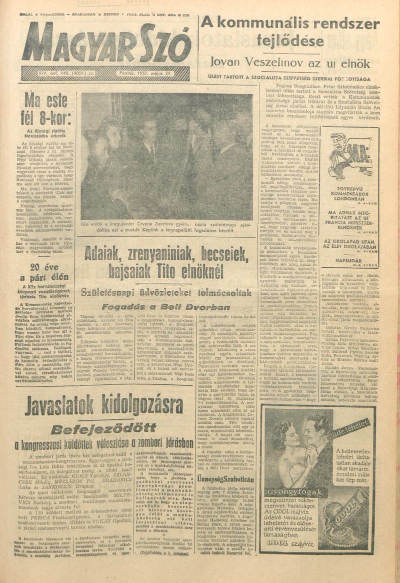 Magyar Szó, 14. évf. 1957. május 24. 140. sz. 1–10. oldal